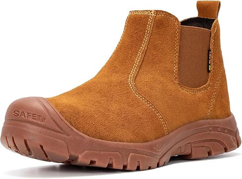 Steel Toe Boots for Men Slip-Resistant & Waterproof, Slip On Steel Toe Boots for Women Comfortable with Kevlar Midsole for Work, Construction, Hiking, Outerdoor in Saudi Arabia