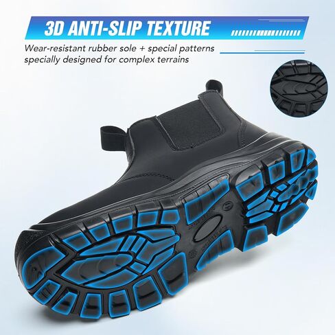 Steel Toe Boots for Men Slip-Resistant & Waterproof, Slip On Steel Toe Boots for Women Comfortable with Kevlar Midsole for Work, Construction, Hiking, Outerdoor in Saudi Arabia