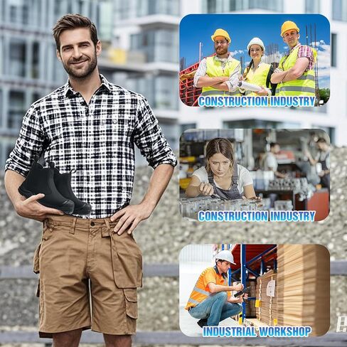 Steel Toe Boots for Men Slip-Resistant & Waterproof, Slip On Steel Toe Boots for Women Comfortable with Kevlar Midsole for Work, Construction, Hiking, Outerdoor in Saudi Arabia