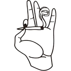 ديكور حائط Zckjnoi Hand Hippie - ملصق خيالي وفن جداري معدني لجمالية الغرفة، منحوتة حائط مضحكة للمنزل وغرفة النوم (أسود) in Kuwait