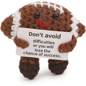 Solarfun Handmade Crochet Teddy Bear with Heart-Amigurumi Yarn Art, Cute Motivational Gift for Coworkers & Teachers, Home Office Desk Decoration in Saudi Arabia