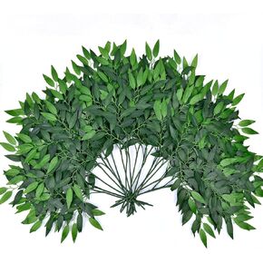 10pcs Artificial Italian Ruscus Greenery Stems – 26" Faux Silk Leaf Branches for Wedding Arch, Centerpieces, Bouquets, and Home Decor (10) in Saudi Arabia