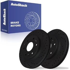 AutoShack Black Hat Drilled and Slotted Brake Rotors Front Brake Rotor Replacement Kit for Chevrolet Silverado 1500 Tahoe Avalanche Suburban 1500 GMC Sierra 1500 Yukon XL Cadillac Escalade PR65099LR in Kuwait