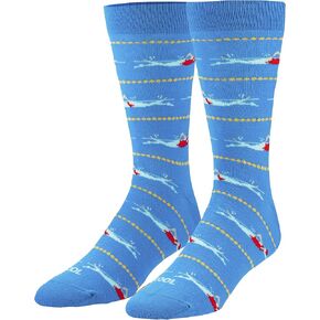 Cool Socks Swimmers Fun Print Novelty Crew Socks for Men in Saudi Arabia