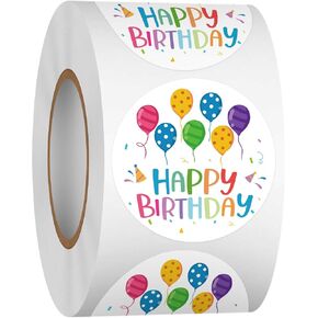 Heyfibro 500 PCS 1.5 بوصة ملصق عيد ميلاد سعيد للحفلة ، وتعبئة الهدايا ، وإغلاق المغلف ، ودش الطفل (نص) in Kuwait
