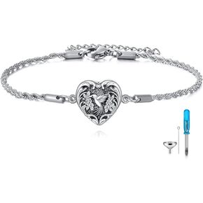 ONEFINITY Hummingbird Urn Bracelet for Ashes 925 Sterling Silver Silver Heart Ashes Bracelet Cremation Jewelry for Ashes Memory Jewelry for Women in Saudi Arabia