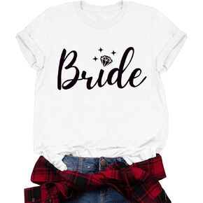 Bride Shirt for Womens Bridesmaid T-Shirt Bachelorette Party Tee Tops in Saudi Arabia