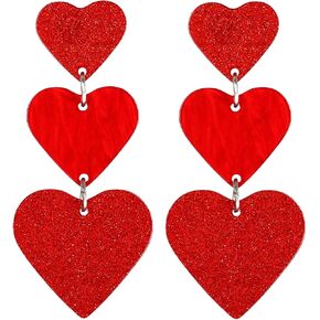 Heart Dangle Earrings Acrylic Cute Heart Shaped Earrings for Women in Saudi Arabia