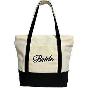 Bride Tote Bag Canvas Handbag Shoulder Bag Bridal Shower Gifts for Bride to be Wedding Engagement Honeymoon Travel in Saudi Arabia