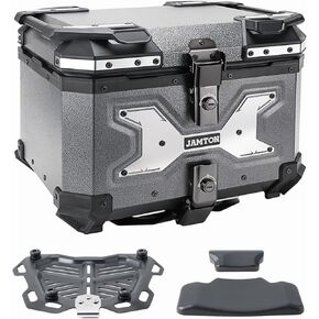 45L Motorcycle Top Case, Aluminum Motorcycle Tail Box Trunk with Universal Base - Carbon Style, Matte Black in Kuwait