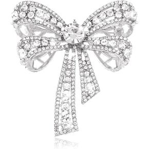 Elegant Rhinestone Bow Brooch Pin for Women, Sparkly Crystal Bowknot Lapel Pin, Vintage Bridal Wedding Blazer Dress Suit Jewelry Accessories Gift in Kuwait