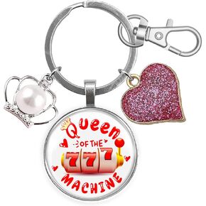 Gambling Gifts Slot Machine Keychain for Christmas Birthday Slot Machine Themed Gifts for Women Queen Casino Lover Gamblers Lady Grandma Friends Gambling Lovers Lucky Merch One-Arm Bandit Jewelry in Kuwait