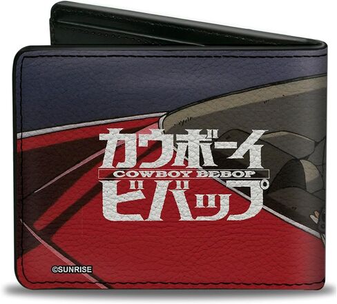 Buckle-Down Cowboy Bebop Wallet, Bifold, Cowboy Bebop Faye Valentine Shooting Scene and Title Logo, Vegan Leather in Saudi Arabia