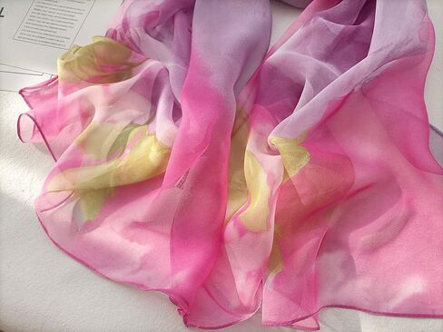 Silk Feeling Lightweight Scarves for Women Elegant Floral Pattern Head Wrap Shawls in Saudi Arabia