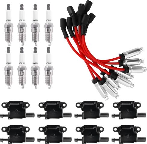 Manatee 12611424 Ignition Coil Pack 8 PCS Fit for Chevy GMC Cadillac Pontiac Silverado Tahoe Suporban Avalanche Yukon Escalade Trailblazer Grand Prix H3 V8 4.8L 5.3L ، 6.0L 6.2L ، D510C UF413 12570616616 in Kuwait