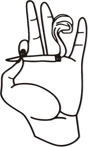 ديكور حائط Zckjnoi Hand Hippie - ملصق خيالي وفن جداري معدني لجمالية الغرفة، منحوتة حائط مضحكة للمنزل وغرفة النوم (أسود) in Kuwait