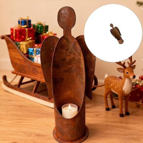 Wind Resistant Candle Holder Outdoor Gardens Metal Decoration Rustproof Romantic Lighting Decoration Yard Accessories Angel Sculpture Yard in Saudi Arabia