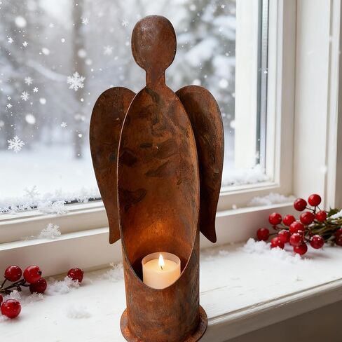Wind Resistant Candle Holder Outdoor Gardens Metal Decoration Rustproof Romantic Lighting Decoration Yard Accessories Angel Sculpture Yard in Saudi Arabia