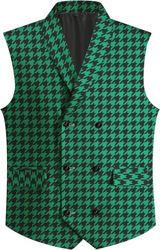 Cloudstyle بدلة رجالي سترة Houndstooth منقوشة الأعمال الرسمية اللباس سليم صالح صدرية in Saudi Arabia