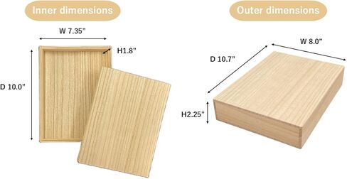 Paulownia Wood Box Kiribako, Unfinished Wooden Box for Craft, Gift Packaging, Handmade Japanese Storage Box for Tea, jewelry, Watch, Decorative, Lightweight Keepsake Box, 10.0×7.35×2.8H inch in Saudi Arabia