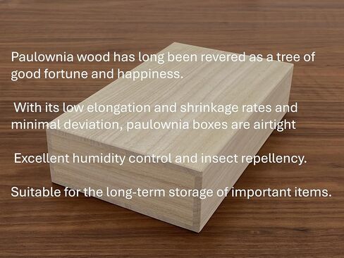 Paulownia Wood Box Kiribako, Unfinished Wooden Box for Craft, Gift Packaging, Handmade Japanese Storage Box for Tea, jewelry, Watch, Decorative, Lightweight Keepsake Box, 10.0×7.35×2.8H inch in Saudi Arabia