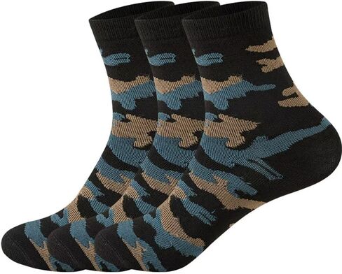 Men's Fashion Colorful Trendy Socks, Camouflage Comfortable Soft Sports 3 Pairs in Saudi Arabia
