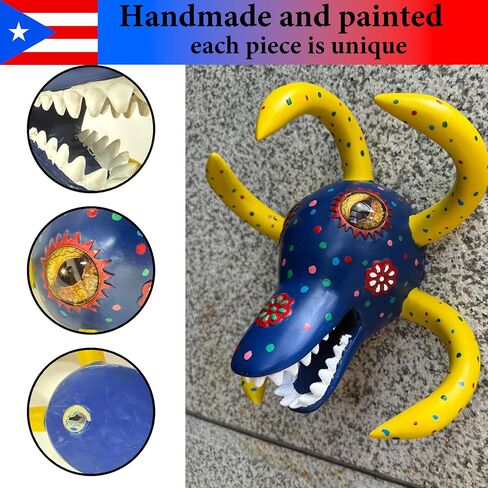 Puerto Rican Vejigante Carnival Mask Wall Decor, Handcrafted Puerto Rico Art for Home, Office, Festival, and Gifts in Saudi Arabia