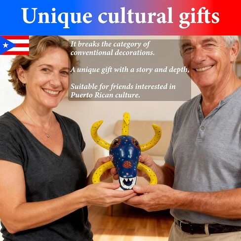 Puerto Rican Vejigante Carnival Mask Wall Decor, Handcrafted Puerto Rico Art for Home, Office, Festival, and Gifts in Saudi Arabia