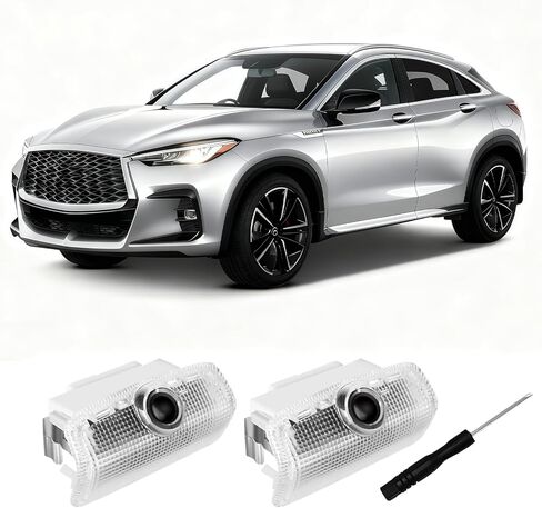 2pcs no fade light light lights logo justo توافق مع QX50/56/00/70/00 ، Q50/60/70 ، G25/37 ، M25/35/37/45/56 ، FX35/37/45/50 ، ex25/35/37. in Kuwait