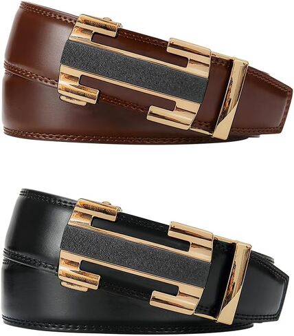 Mens Belt Men Dress and Casual with Ratchet Belt Adjustable Buckle，Trim to Fit in Saudi Arabia
