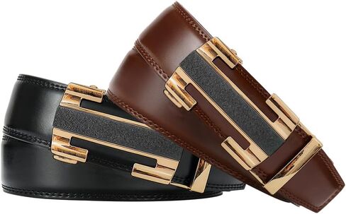 Mens Belt Men Dress and Casual with Ratchet Belt Adjustable Buckle，Trim to Fit in Saudi Arabia