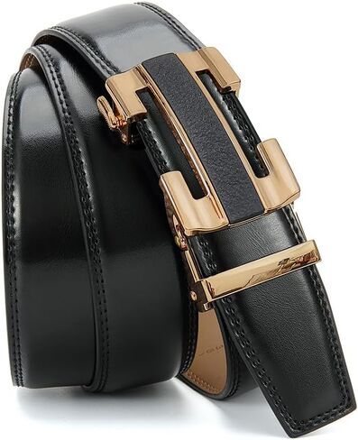 Mens Belt Men Dress and Casual with Ratchet Belt Adjustable Buckle，Trim to Fit in Saudi Arabia
