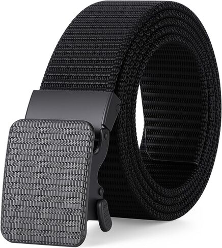 JASGOOD Men’s Ratchet Belt,Heavy-Duty Nylon Web Work Belt with Automatic No-Hole Buckle for Jeans,Golf in Saudi Arabia