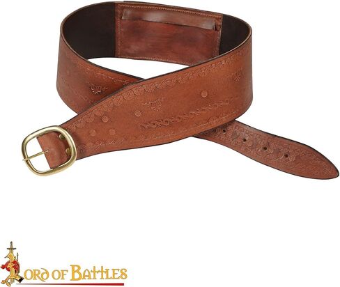 Lord of Battles Medieval Barbarian Belt Handcrafted from Genuine Buff Leather Waist Armor Perfect for LARP, Cosplay in Saudi Arabia