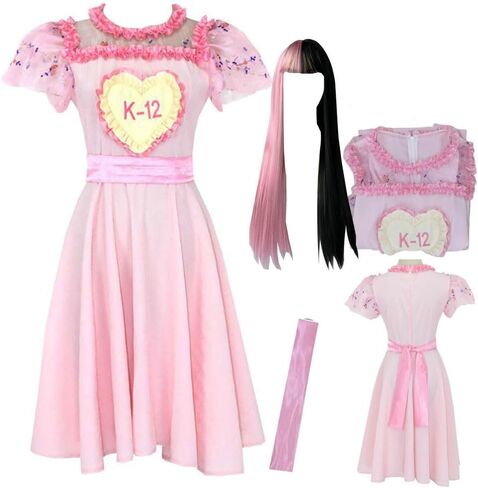 K-12 Cosplay Costume K-12 Pink Dress Puff Sleeve Outfit Full Set with Earrings Bracelet in Saudi Arabia