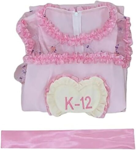 K-12 Cosplay Costume K-12 Pink Dress Puff Sleeve Outfit Full Set with Earrings Bracelet in Saudi Arabia