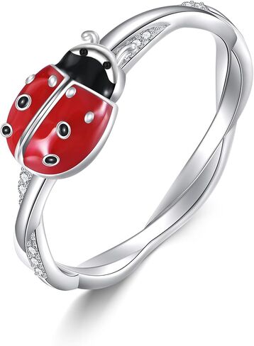 ONEFINITY Ladybug Gifts 925 Sterling Silver Ladybug Ring Bug Jewelry Gifts for Women Mom Grandma in Saudi Arabia