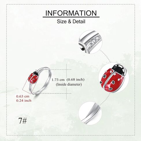 ONEFINITY Ladybug Gifts 925 Sterling Silver Ladybug Ring Bug Jewelry Gifts for Women Mom Grandma in Saudi Arabia