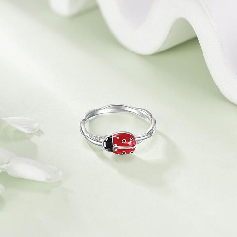ONEFINITY Ladybug Gifts 925 Sterling Silver Ladybug Ring Bug Jewelry Gifts for Women Mom Grandma in Saudi Arabia
