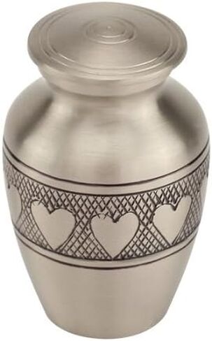 Platinum Elite Keepsake Cremation Urn for Ashes, Brass, Silver Urn, Keepsake Sized Cremation Urn, 3 Inches High in Saudi Arabia