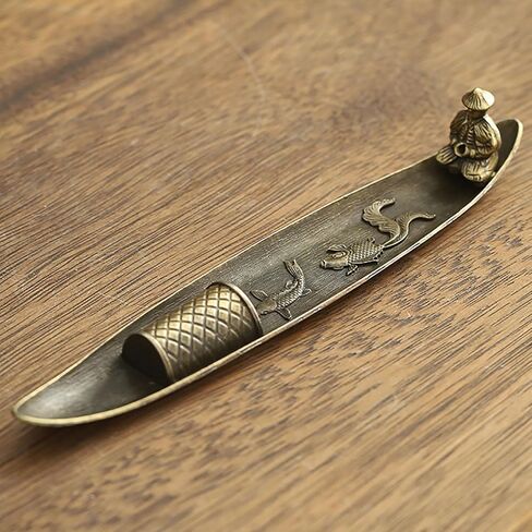 Fisherman Incense Holder, Alloy Stick Burner with Ash Catcher, Metal Figurine Stand for Meditation, Tea Room, Home Décor, Aromatherapy in Saudi Arabia