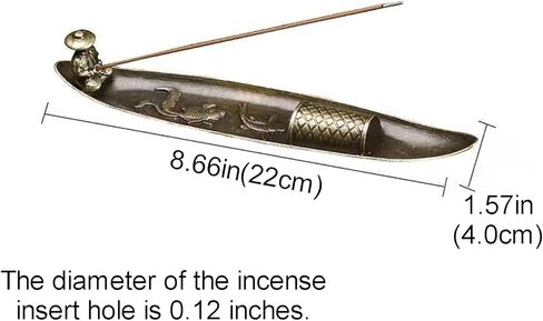 Fisherman Incense Holder, Alloy Stick Burner with Ash Catcher, Metal Figurine Stand for Meditation, Tea Room, Home Décor, Aromatherapy in Saudi Arabia