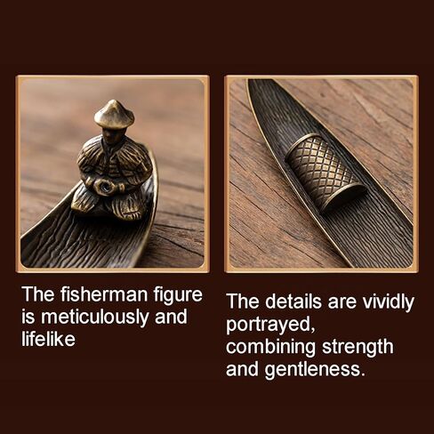 Fisherman Incense Holder, Alloy Stick Burner with Ash Catcher, Metal Figurine Stand for Meditation, Tea Room, Home Décor, Aromatherapy in Saudi Arabia
