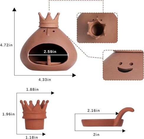 Terracotta Palo Santo Holder Incense Burner with Chimney for Yoga, Relaxation, Meditation, Sticks Dish, Sage Ash Catcher, Smudge Bowl, Cone Burner, Essential Oil Burning, Gift for Women Christmas in Saudi Arabia