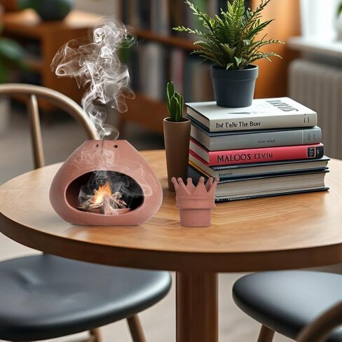 Terracotta Palo Santo Holder Incense Burner with Chimney for Yoga, Relaxation, Meditation, Sticks Dish, Sage Ash Catcher, Smudge Bowl, Cone Burner, Essential Oil Burning, Gift for Women Christmas in Saudi Arabia