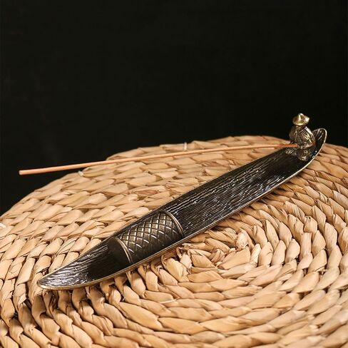 Fisherman Incense Holder, Alloy Stick Burner with Ash Catcher, Metal Figurine Stand for Meditation, Tea Room, Home Décor, Aromatherapy in Saudi Arabia