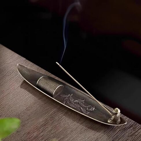 Fisherman Incense Holder, Alloy Stick Burner with Ash Catcher, Metal Figurine Stand for Meditation, Tea Room, Home Décor, Aromatherapy in Saudi Arabia