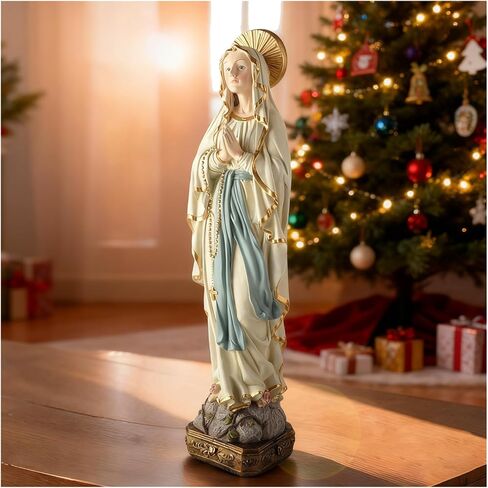MeritMode Virgin Mary Statue for Women – Catholic Our Lady of Grace Figurine 4.72" – Religious Resin Home Decor Gift for Prayer Corner, Desk, Altar, Memorial, or Spiritual Shelf Display in Saudi Arabia