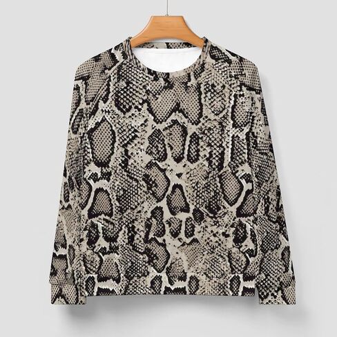 Men's Python Snakeskin Texture Print Sweatshirt Novelty Pullover Casual Raglan Round Neck Sweatshirt in Saudi Arabia