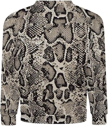 Men's Python Snakeskin Texture Print Sweatshirt Novelty Pullover Casual Raglan Round Neck Sweatshirt in Saudi Arabia